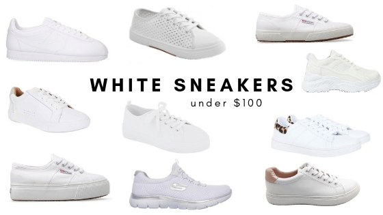 Women's white sneakers under $100